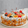 Front View of Fresh Fruit Cake