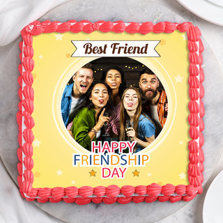 Top view of Friendship Day Photo Cake
