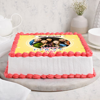 Side view of Friendship Day Photo Cake