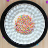 Top View of Rainbow Sprinkles Cake