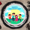 Childrens Day Round Photo Cake