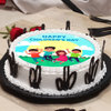 Lateral View of Childrens Day Round Photo Cake