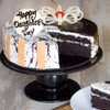 Sliced View of Happy Daughters Day Choco Vanilla Cake