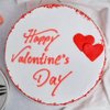 Top View of Happy Valentines Day Red Velvet Cake