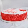 Side View of Happy Valentines Day Red Velvet Cake