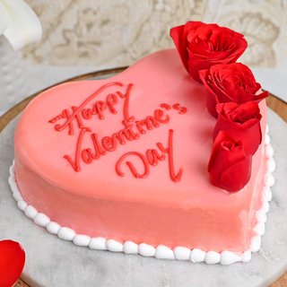 Heart Shaped Valentines Red Velvet Cake