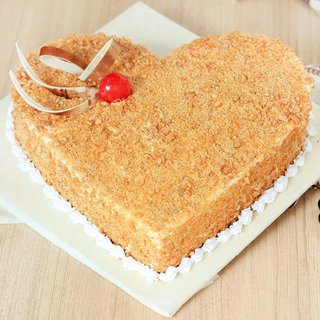 Heart Shaped Butterscotch Cake
