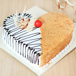 Heart Shaped Butterscotch Vanilla Cake