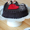 Top View of Heart Shaped Chocolate Cake