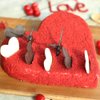 Side View of Heart Shaped Red Velvet Cake