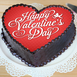 Side View of Heart Shaped Valentine Poster Cake