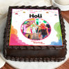 Top Side View of Photo Cake for Holi