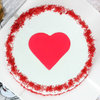Top View of Red velvet with a fondant heart