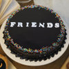 Chocolatey Friends cake