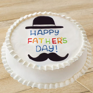 Fathers Day Mustache Cake in Vanilla Flavor