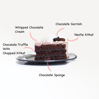 Sliced View of Munchy Crunchy Kitkat Cake with ingredients