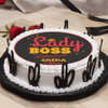 Front View of Poster Cake for lady Boss