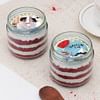 Love Filled Red Velvet Photo Jar Cake