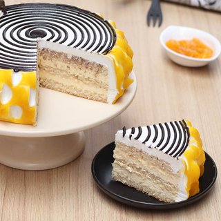 Sliced View of Vegan Mango Cake