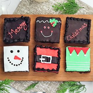 Merry Christmas Chocolate Brownie Combo Of 6