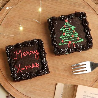 Merry Christmas Chocolate Brownies Set Of 2