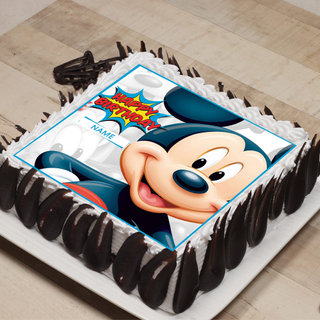 Mouseketeer Magnificence - A Birthday Photo Cake for Boys Side View