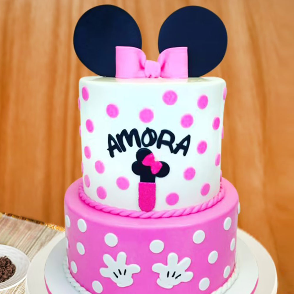 Buy Peppy Minnie Mouse Fondant Tier Cake-Clubhouse Madness