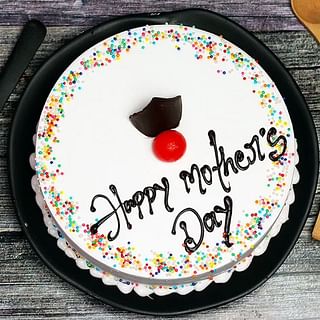 Top View of Mothers Day Vanilla Cake