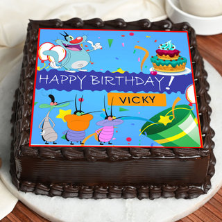 Oggy And Cockroaches Poster Cake