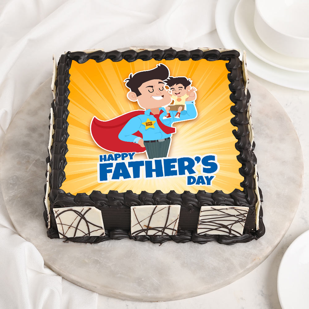 Buy Square Shaped Fathers Day Poster Cake-Papa The Super Hero