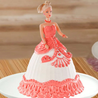 Multi flavored red barbie fondant cake