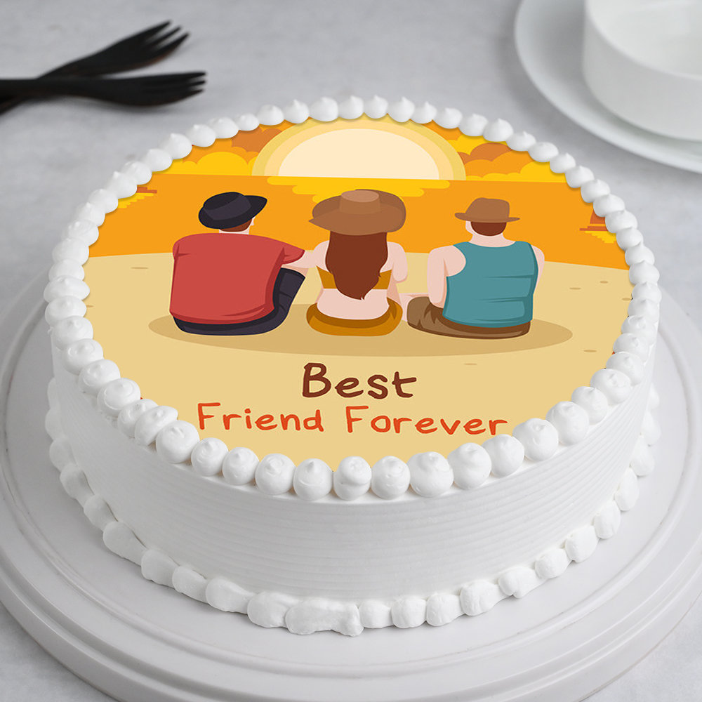 Buy Friendship Day Round Photo Cake-Best Friends For Life