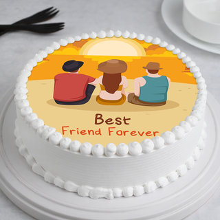 Friendship Day Photo Cake For Best Friends