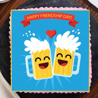 Front View of Friendship Fun Cake For Friendship Day