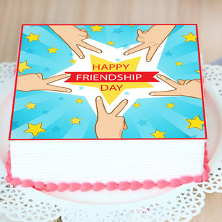 Side View of Cake For Friendship Day Celebration
