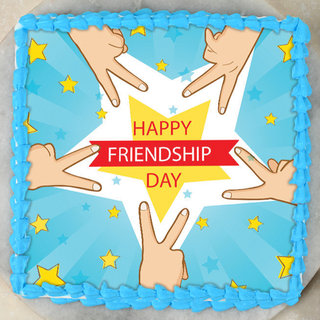 Top View of Cake For Friendship Day Celebration