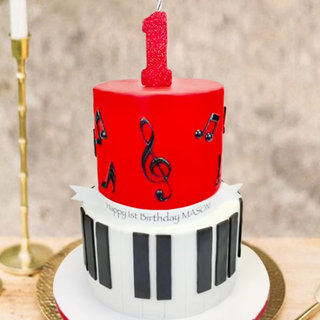 Two Tier Piano Cake For One Year Old