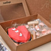 Front View Pinata Red Velvet Love Cake In Box