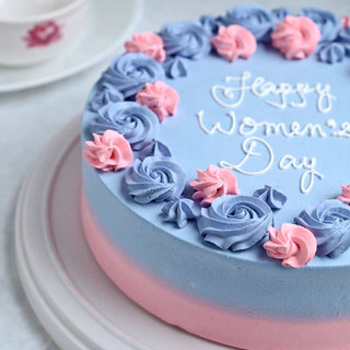 Side View Pink Coral Strawberry Cake for Womens Day