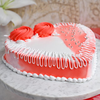 Side View of Rose Strawberry Cake