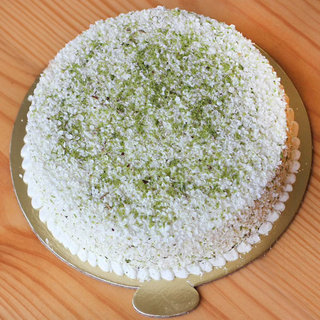Top View of Delectable pistachio cake