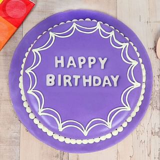 Top View of Purple Fondant Cake