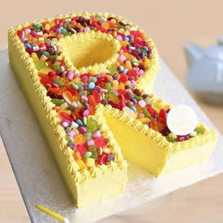 R Alphabet Candy Cake - R For Ravishing Cake