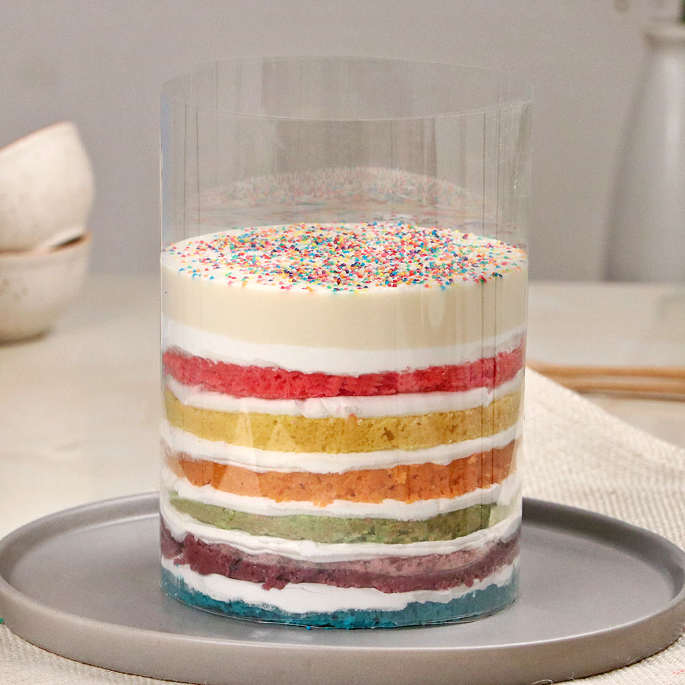 Rainbow Flowing Pull me Up Cake