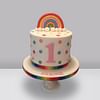 Rainbow Polkadot Birthday Fondant Cake