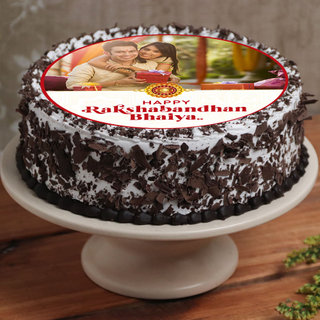 Rakhi Personalised Photo Cake With Single Rakhi