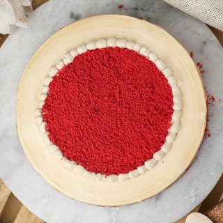 Top View of Red Velvet Choco Coffee Cake