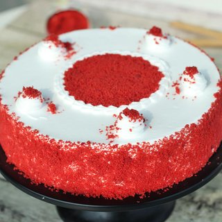 Zoomed View of Classic Red Velvet Cake