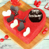 Red Velvet Heart Shaped Anniversary Cake
