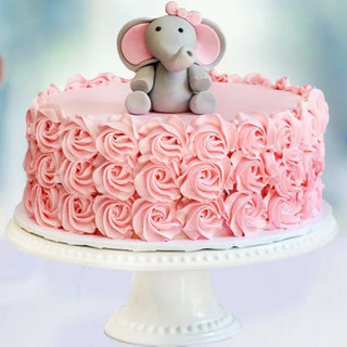 Rose Elephant Fondant Cake 